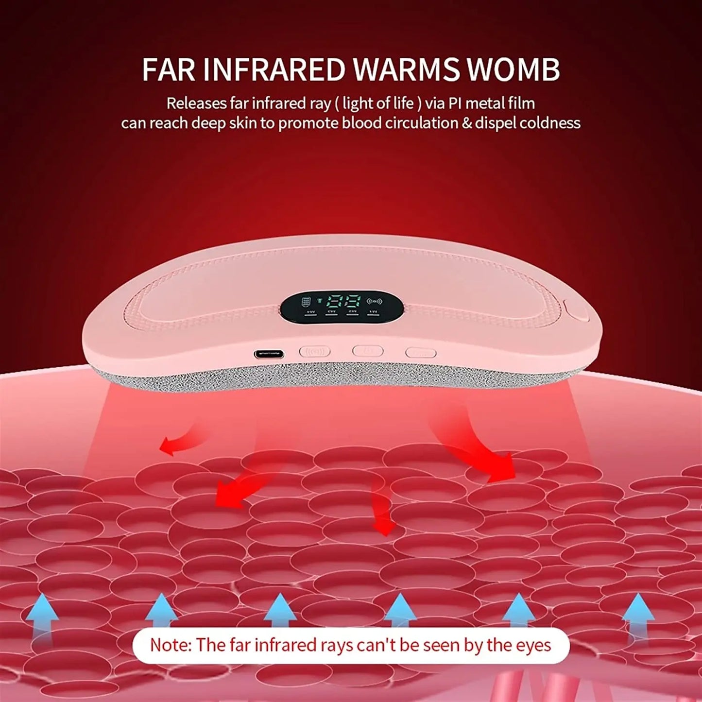 Smart Menstrual Heating Pad Warm Palace Belt with Vibrating Abdominal Massager Electric for Relief of Menstrual Cramps