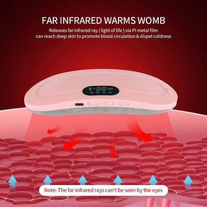 Smart Menstrual Heating Pad Warm Palace Belt with Vibrating Abdominal Massager Electric for Relief of Menstrual Cramps