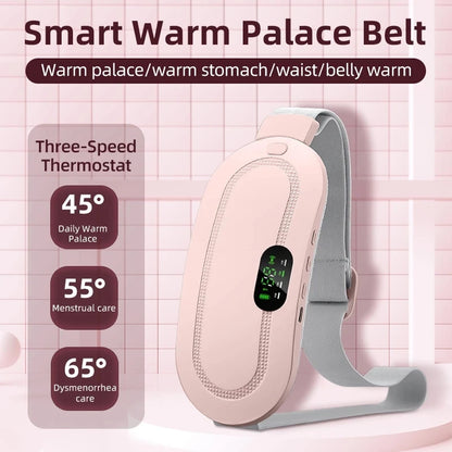 Smart Menstrual Heating Pad Warm Palace Belt with Vibrating Abdominal Massager Electric for Relief of Menstrual Cramps