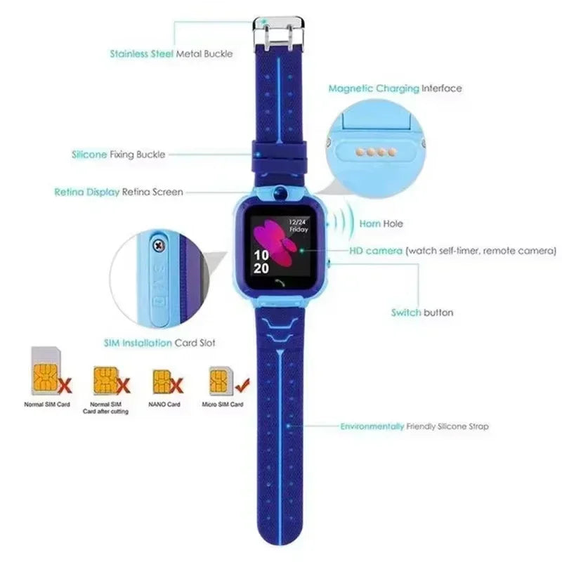Montre Connectée Enfant GPS 5G Lenovo 2027 - Caméra, Carte SIM, SOS, Étanche, Appel Vidéo - Cadeau Idéal Garçon Fille