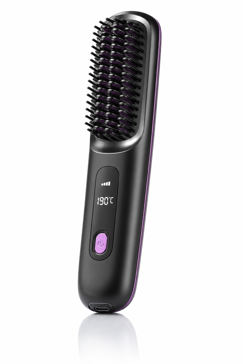 Brosse Lissante et chauffante aux ions négatifs LCD USB