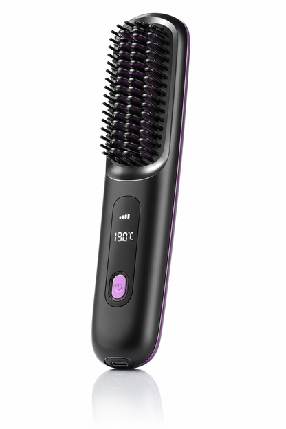 Brosse Lissante et chauffante aux ions négatifs LCD USB