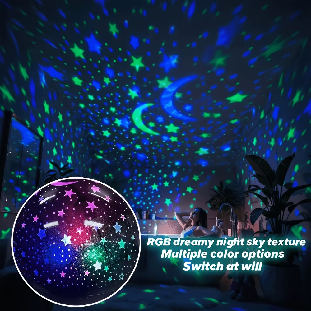 Veilleuse LED Ciel Etoile - Projecteur Etoiles et Lune USB