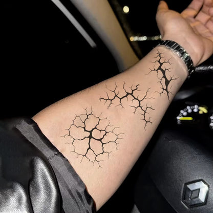 Tatouages Temporaires Halloween Effet Craquelé Veines Brisées - Lot de 2